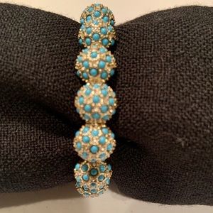 Ann Taylor, Bracelet, Turquoise, Gold Tone